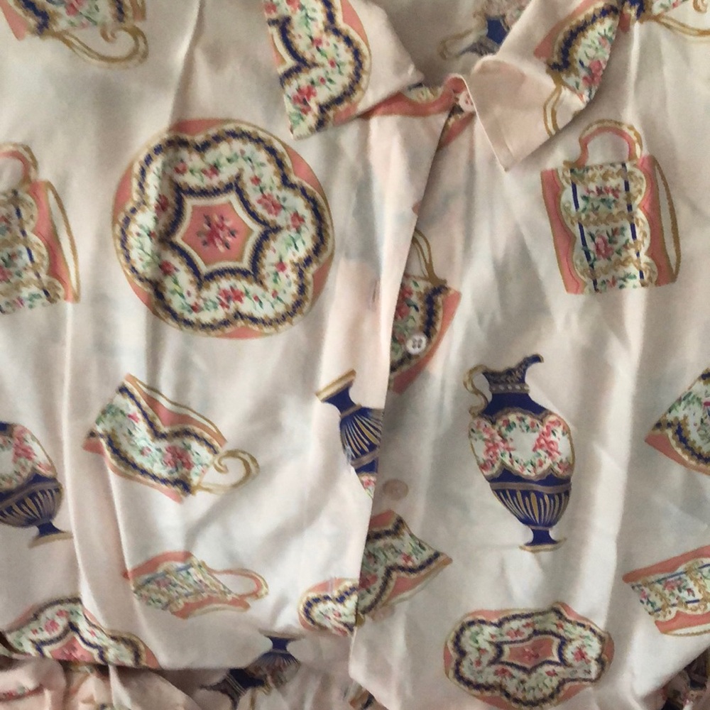 Silk long sleeved blouse